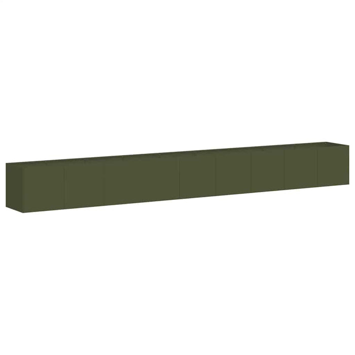Jardinieră verde măsline 360x40x40 cm oțel laminat la rece WALTI