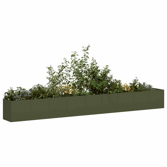 Jardinieră verde măsline 360x40x40 cm oțel laminat la rece WALTI