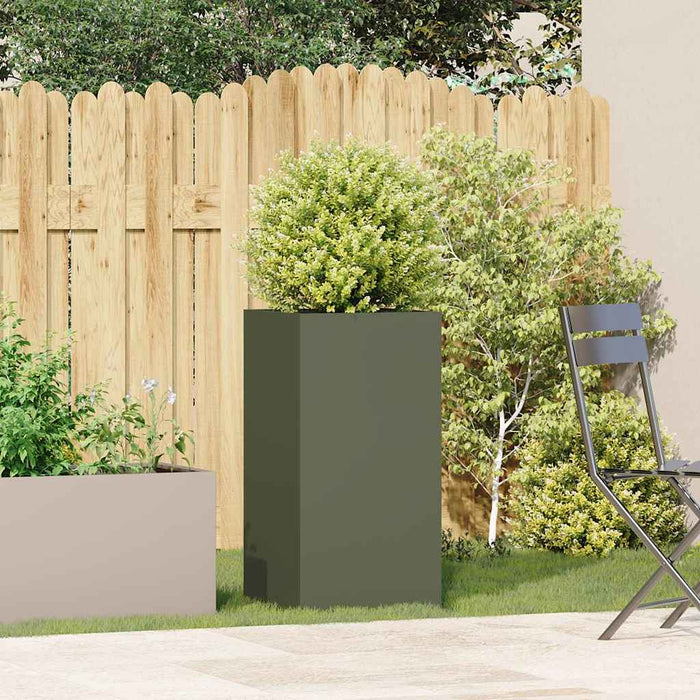 Jardinieră verde măsline 40x40x80 cm oțel laminat la rece - WALTI WALTI