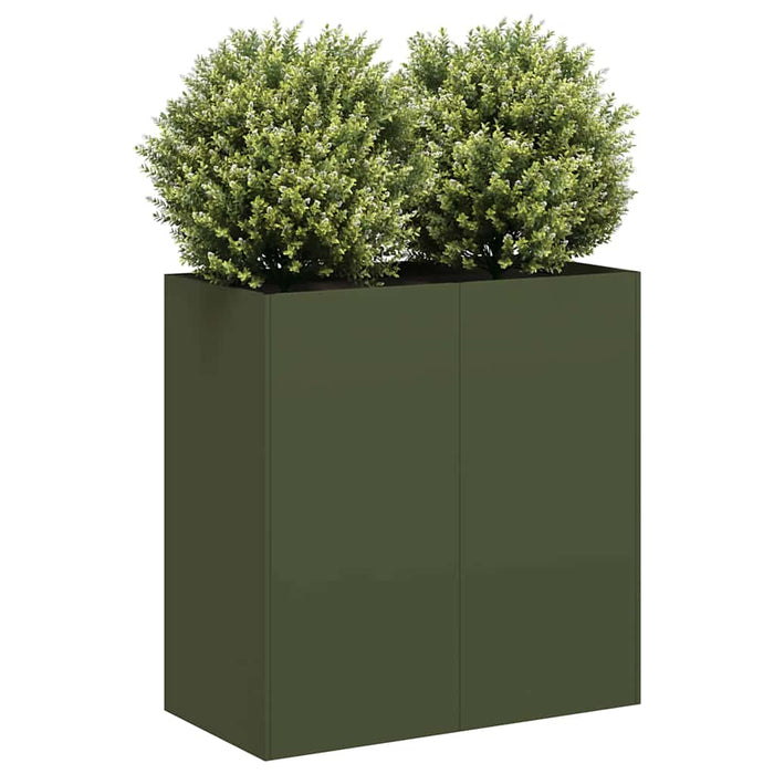 Jardinieră verde măsline 80x40x80 cm oțel laminat la rece - WALTI WALTI