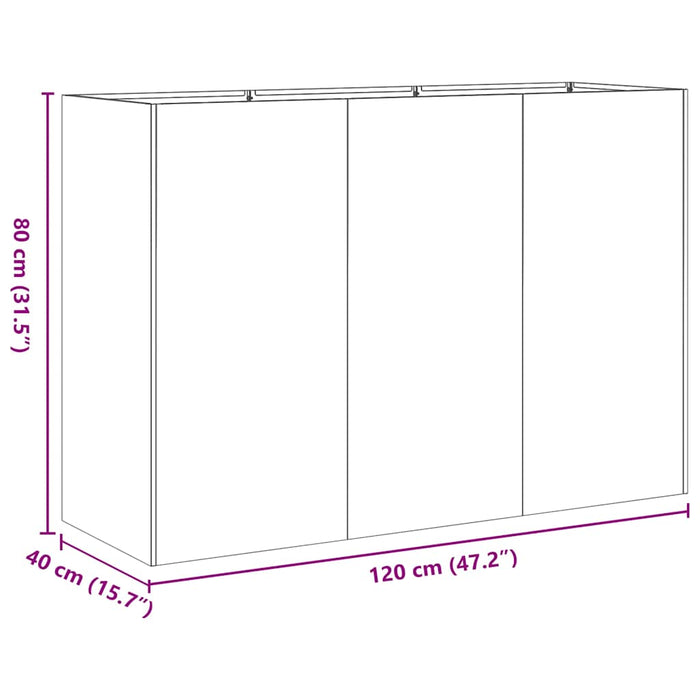 Jardinier alb 120x40x80 cm Oțel laminat la rece - WALTI WALTI