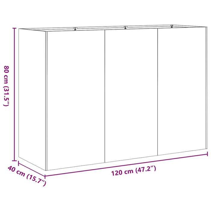 Jardinieră Antracit 120x40x80 cm Oțel laminat la rece - WALTI WALTI