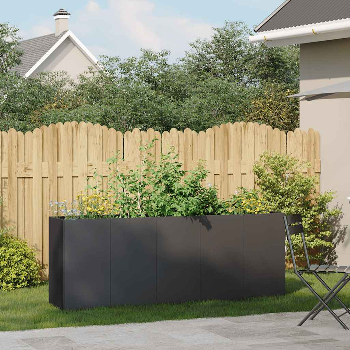 Jardinier negru 200x40x80 cm Oțel laminat la rece - WALTI WALTI
