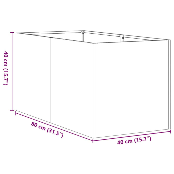 Jardinier negru 40x80x40 cm Oțel laminat la rece - WALTI WALTI