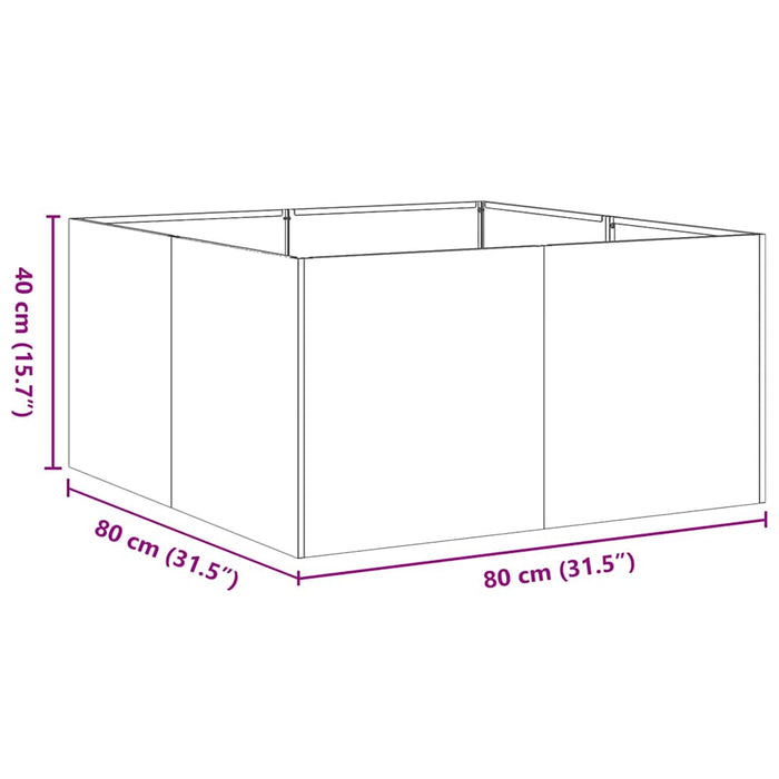 Jardinieră alb 80x80x40 cm Oțel laminat la rece - WALTI WALTI