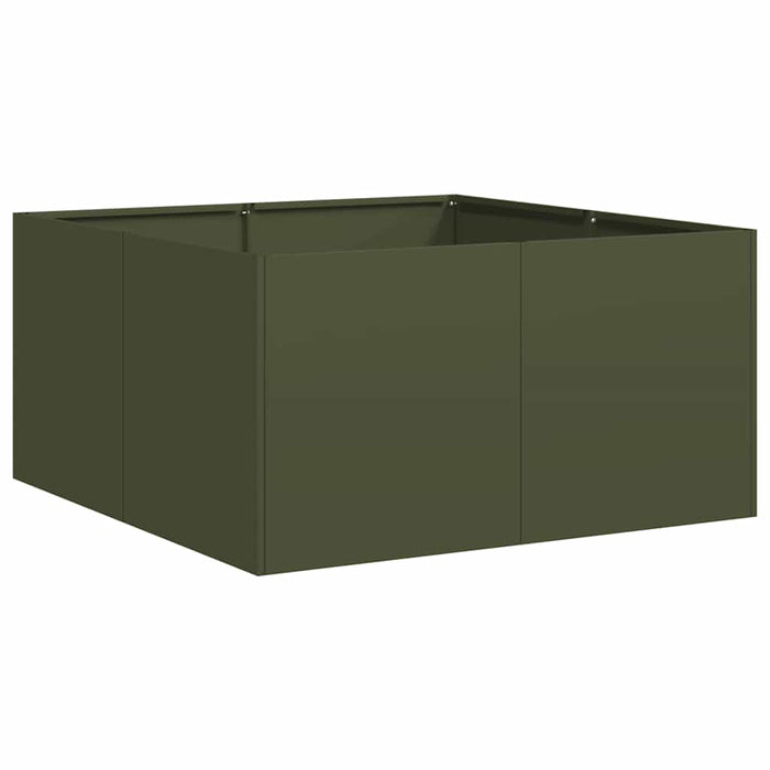 Jardinieră verde măsline 80x80x40 cm oțel laminat la rece - WALTI WALTI