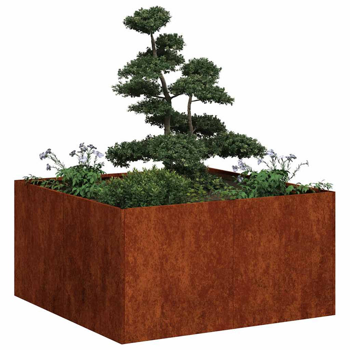 Jardinieră Rusty 80x80x40 cm Oțel pentru intemperii - WALTI WALTI