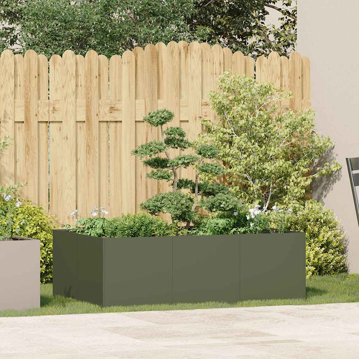 Jardinieră verde măsline 120x80x40 cm oțel - WALTI WALTI