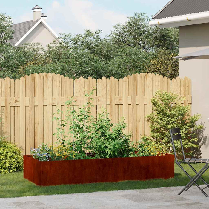 Jardinieră Rusty 200x80x40 cm Oțel pentru intemperii - WALTI WALTI