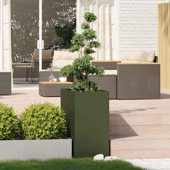 Jardinieră verde măsline 40x80x80 cm oțel - WALTI WALTI