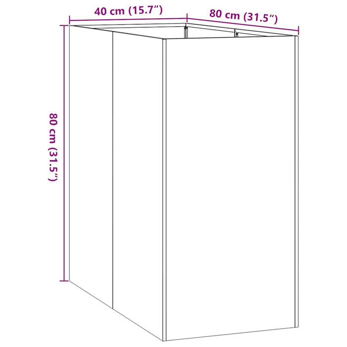 Jardinieră 40x80x80 cm oțel inoxidabil WALTI