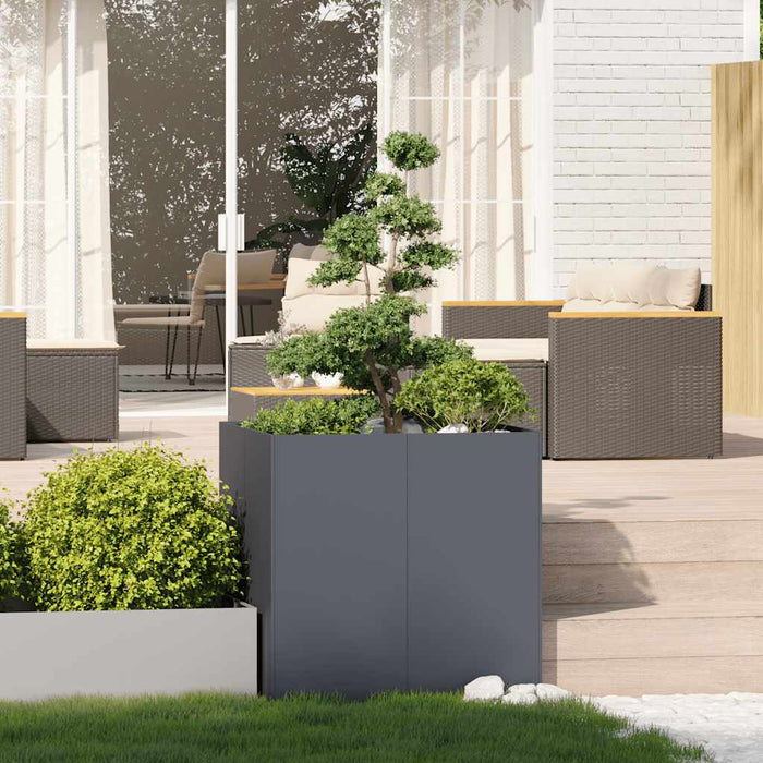 Jardinieră Antracit 80x80x80 cm Oțel - WALTI WALTI