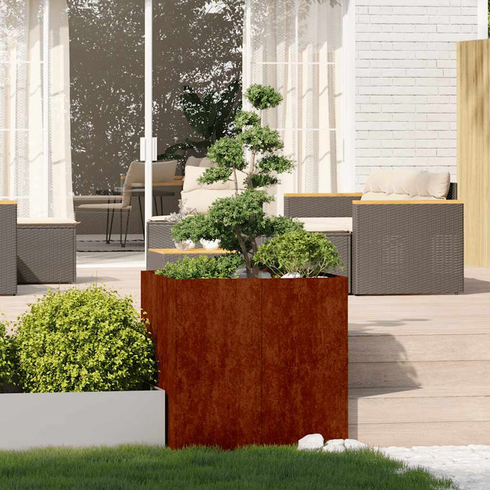 Jardinieră Rusty 80x80x80 cm Oțel pentru intemperii - WALTI WALTI