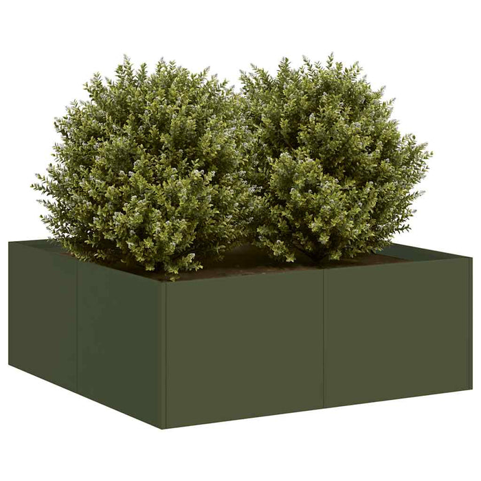 Jardinieră verde măsline 80x80x30 cm oțel - WALTI WALTI