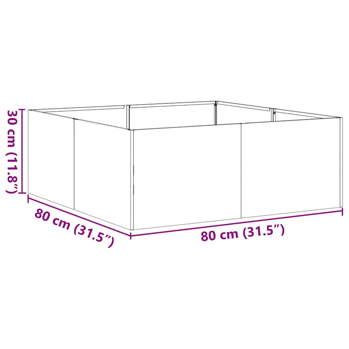 Jardinieră 80x80x30 cm oțel galvanizat - WALTI WALTI