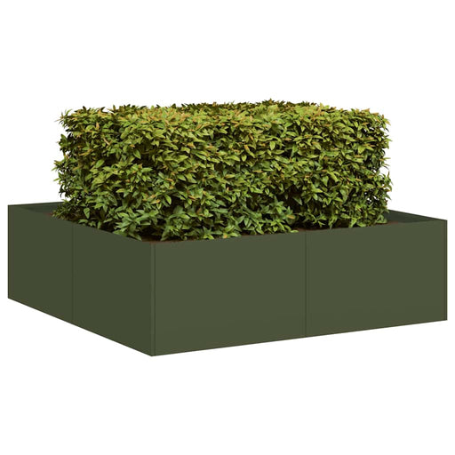 Jardinieră verde măsline 100x100x30 cm oțel - WALTI WALTI