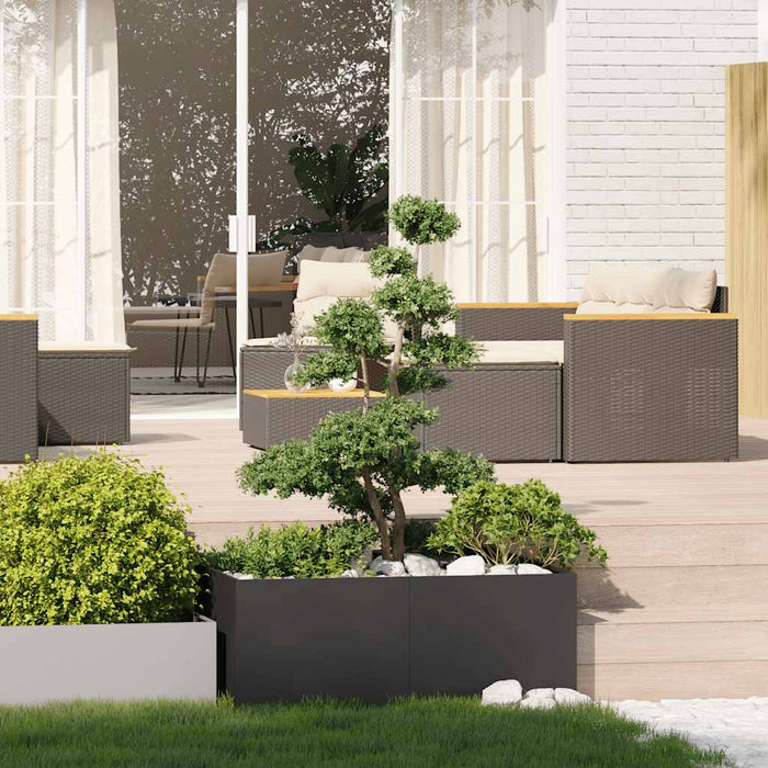 Jardinieră Negru 100x100x40 cm Oțel - WALTI WALTI