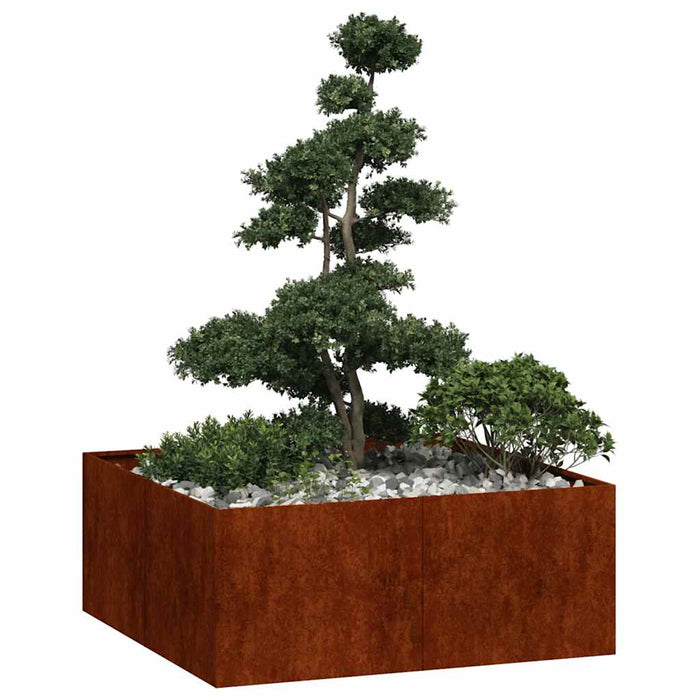 Jardinieră Rusty 100x100x40 cm Oțel pentru intemperii - WALTI WALTI