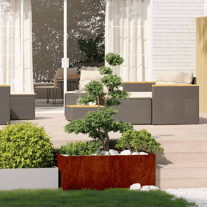 Jardinieră Rusty 100x100x40 cm Oțel pentru intemperii - WALTI WALTI
