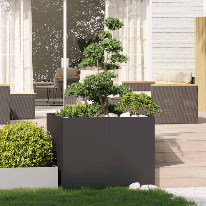Jardinieră Negru 100x100x80 cm Oțel - WALTI WALTI