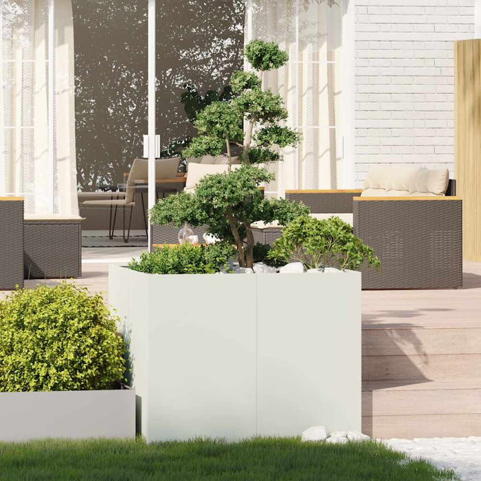 Jardinieră alb 100x100x80 cm oțel - WALTI WALTI