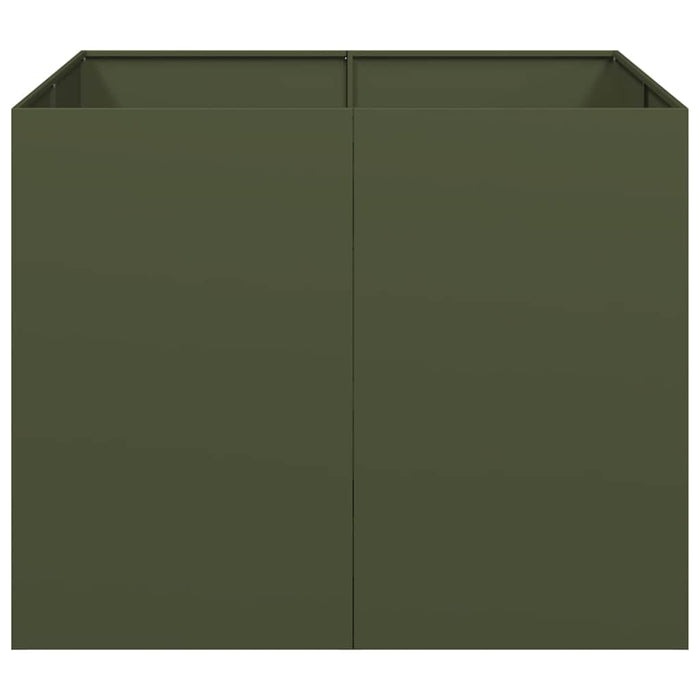 Jardinieră verde măsline 100x100x80 cm oțel - WALTI WALTI