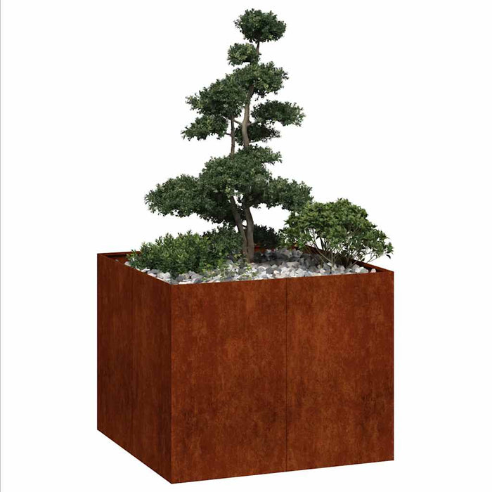 Jardinieră Rusty 100x100x80 cm Oțel pentru intemperii - WALTI WALTI