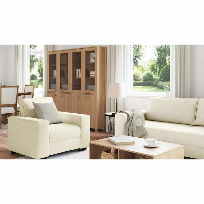 Canapea 3 pcs Bej 221 x 80 x 82 cm Material textil din in WALTI