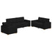 Set de canapea cu pernă 3 pcs Negru 220 x 78 x 84 cm țesătură - WALTI WALTI