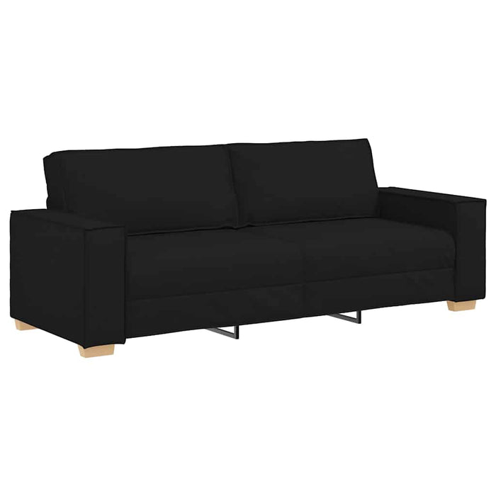 Set de canapea cu pernă 3 pcs Negru 220 x 78 x 84 cm țesătură - WALTI WALTI