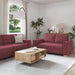 Canapea 3 pcs Roșu Vin 220 x 80 x 84 cm Material textil din in - WALTI WALTI