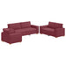 Canapea 3 pcs Roșu Vin 220 x 80 x 84 cm Material textil din in - WALTI WALTI