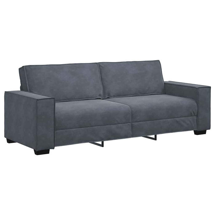 Set de canapele cu perne, 3 piese, gri închis, catifea - WALTI WALTI