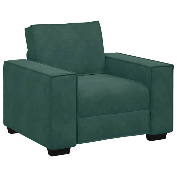 Set de canapele cu perne, 3 piese, verde închis, catifea - WALTI WALTI
