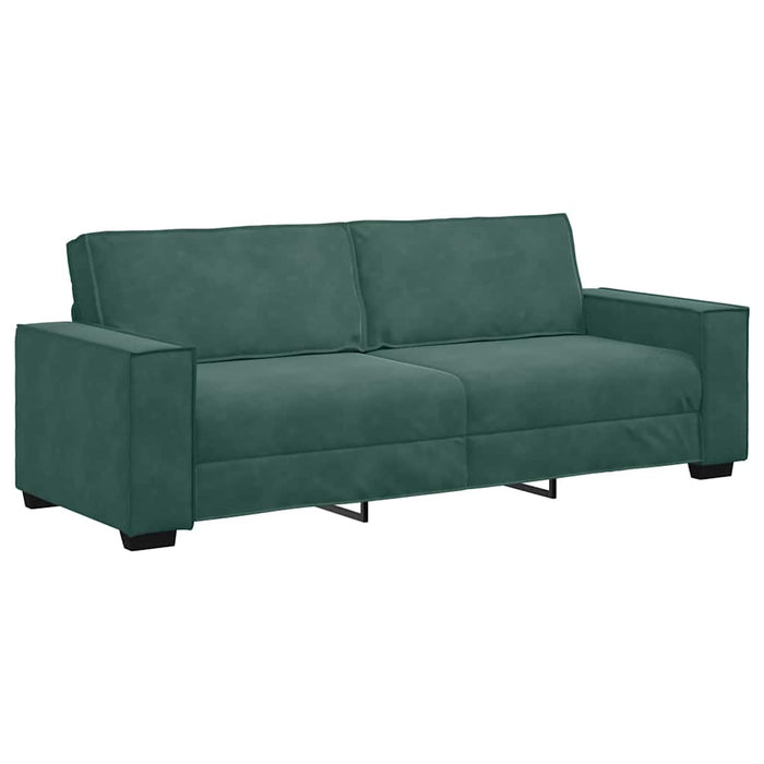 Set de canapele cu perne, 3 piese, verde închis, catifea - WALTI WALTI