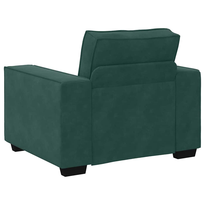 Set de canapele cu perne, 3 piese, verde închis, catifea - WALTI WALTI