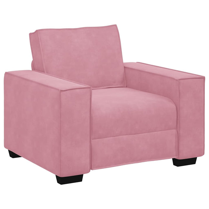 Set de canapele cu perne, 3 piese, roz, catifea - WALTI WALTI