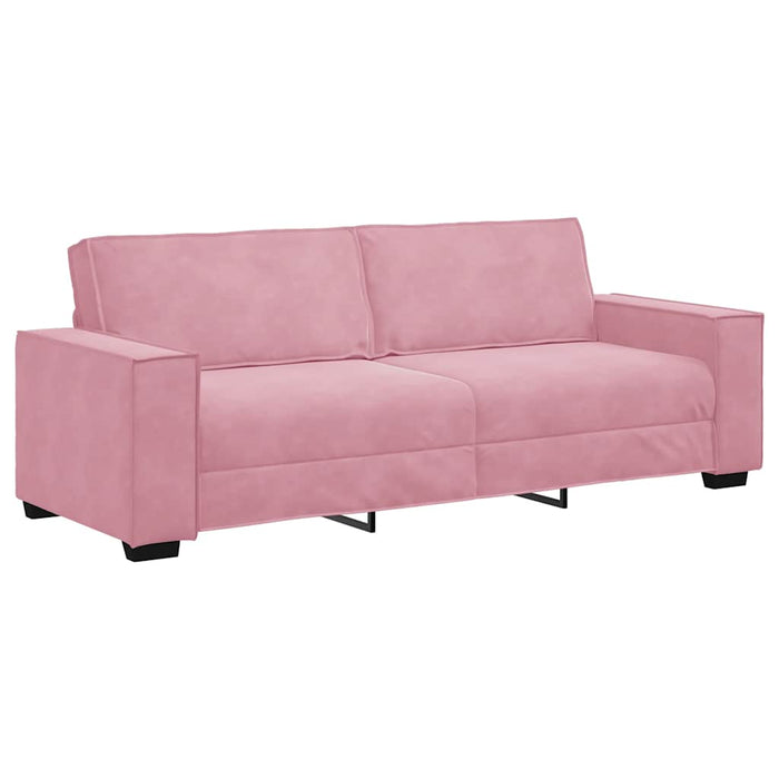 Set de canapele cu perne, 3 piese, roz, catifea - WALTI WALTI