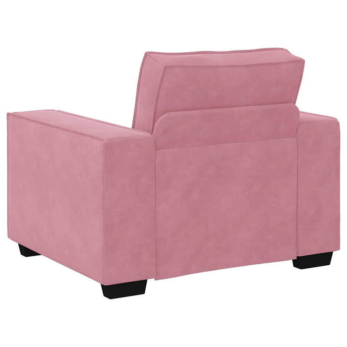 Set de canapele cu perne, 3 piese, roz, catifea - WALTI WALTI