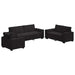 Set de canapele cu perne, 3 piese, negru, catifea - WALTI WALTI