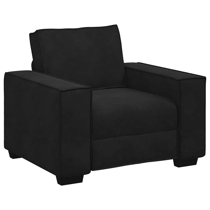 Set de canapele cu perne, 3 piese, negru, catifea - WALTI WALTI