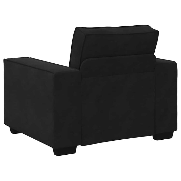 Set de canapele cu perne, 3 piese, negru, catifea - WALTI WALTI