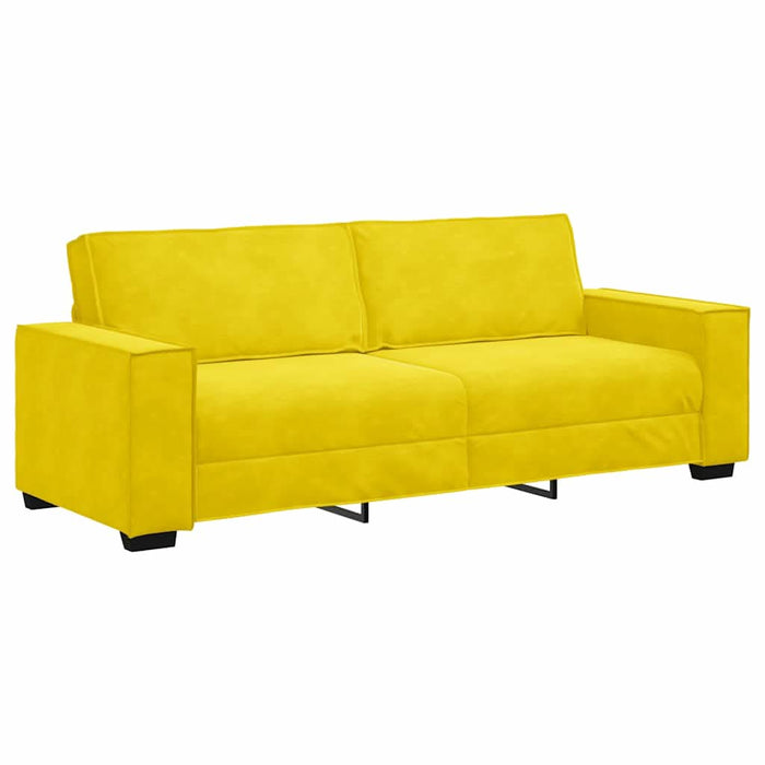 Set de canapele cu perne, 3 piese, galben, catifea - WALTI WALTI