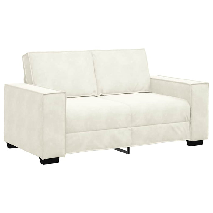 Set de canapele cu perne, 3 piese, crem, catifea WALTI