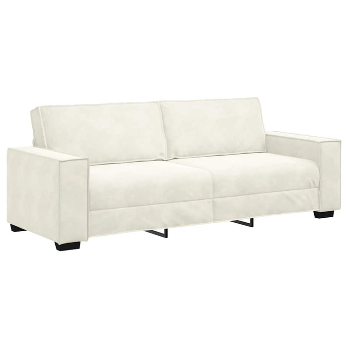 Set de canapele cu perne, 3 piese, crem, catifea WALTI