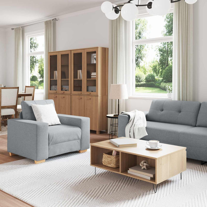 Canapea 3 pcs Gri deschis 221 x 80 x 80 cm WALTI