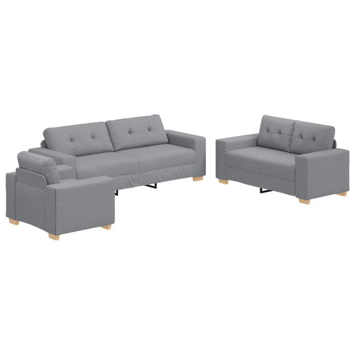 Canapea 3 pcs Gri deschis 221 x 80 x 80 cm WALTI