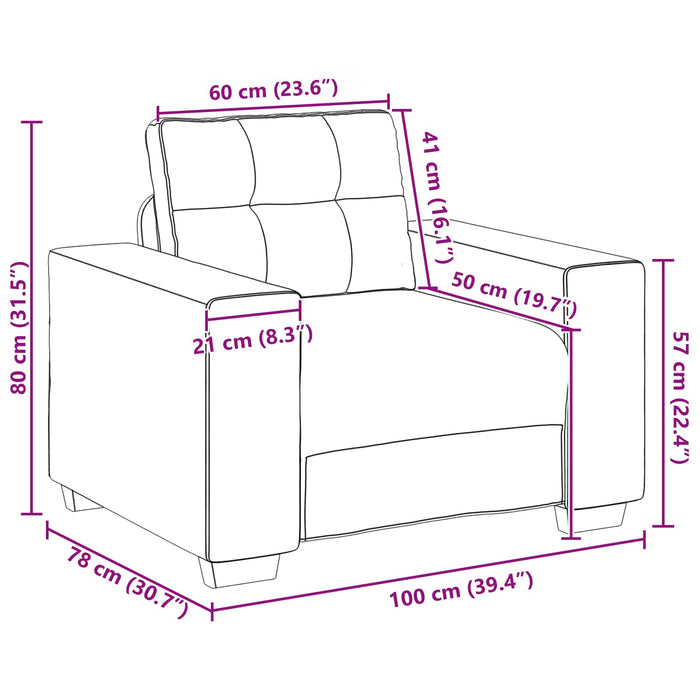 Canapea 3 pcs Maro 221 x 80 x 80 cm Material textil din in - WALTI WALTI