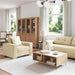 Canapea 3 pcs Crem 221 x 80 x 80 cm Material textil din in - WALTI WALTI