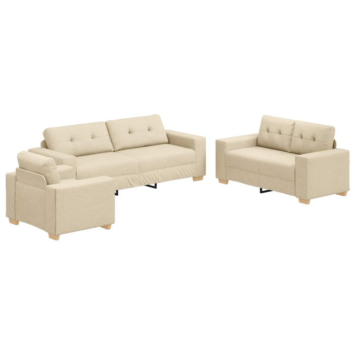 Canapea 3 pcs Crem 221 x 80 x 80 cm Material textil din in - WALTI WALTI